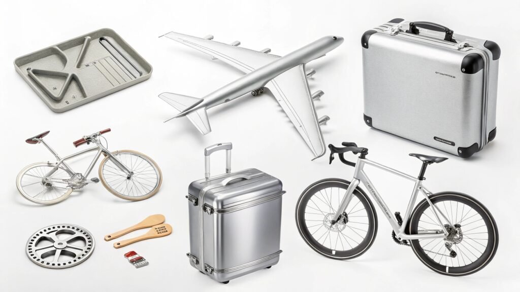 alt text: Collage of various products made from aluminum alloy